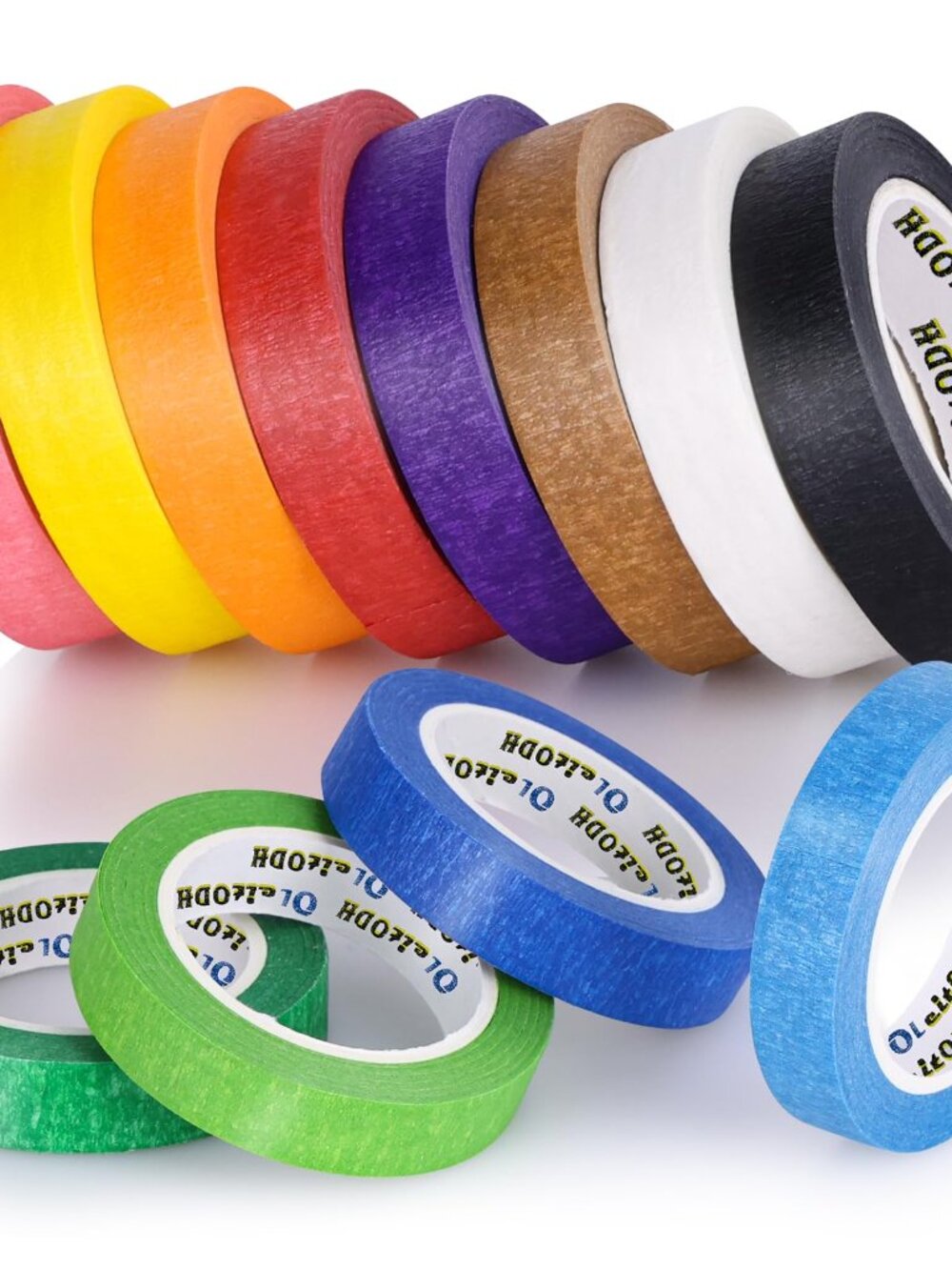 Oleitodh 12 Rolls Colored Masking Tape-1/2 inch x 1080 Ft Painters Tape, Rainbow